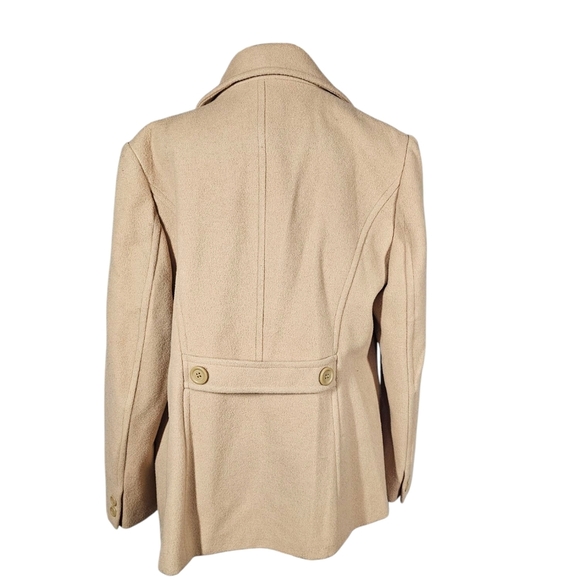 Chadwicks 100% Wool Camel Double-Breasted Peacoat with Wide Lapel Collar Size 14 - Picture 2 of 7